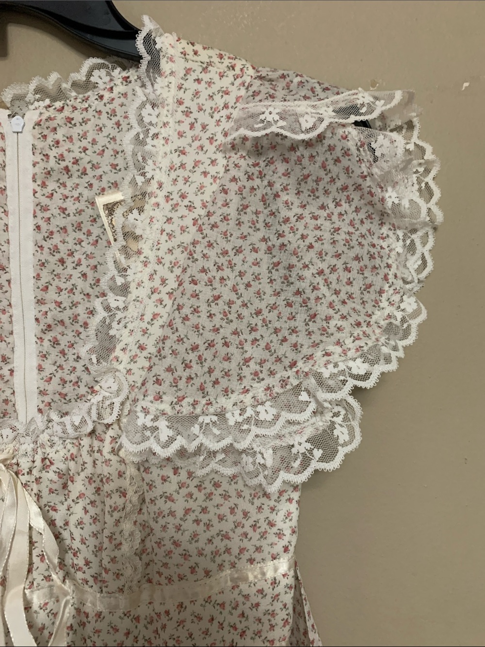 VTG GUNNE SAX Women’s Floral Pink Cream SZ 5 Maxi Dress Cottagecore Festival - Picture 3 of 16